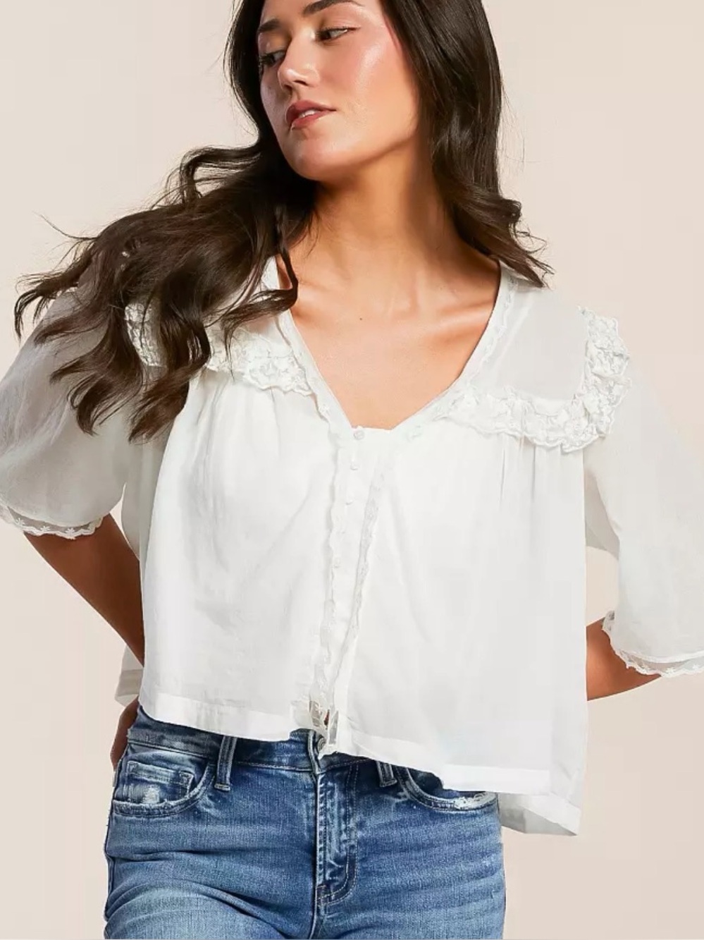 NWT Free People Luna Top in Optic White Size XS